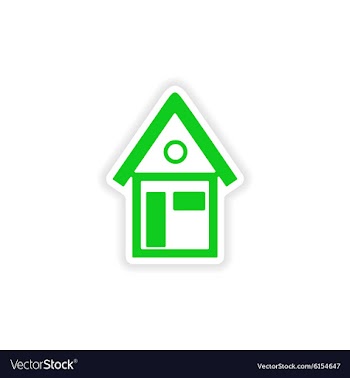 Icon sticker realistic design on paper house vector image