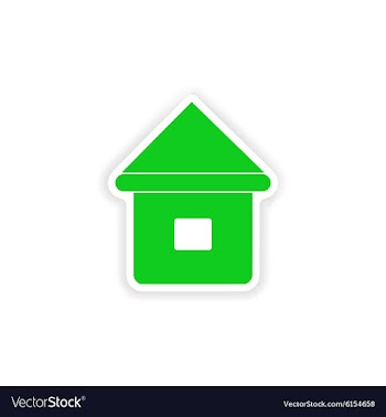 Icon sticker realistic design on paper house vector image