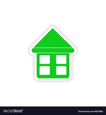 Icon sticker realistic design on paper house vector image