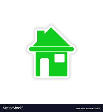 Icon sticker realistic design on paper house vector image