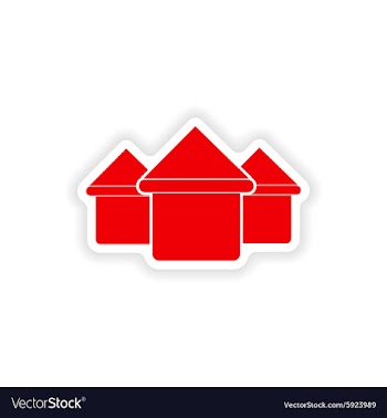 Icon sticker realistic design on paper houses vector image