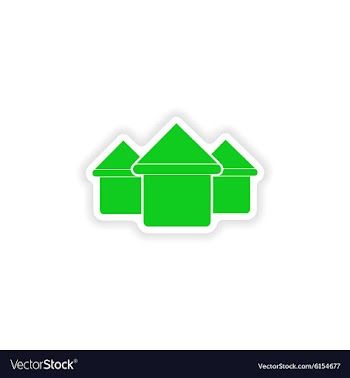 Icon sticker realistic design on paper houses vector image