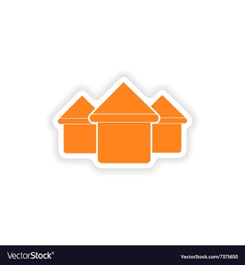 Icon sticker realistic design on paper houses vector image