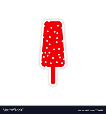 Icon sticker realistic design on paper ice cream vector image