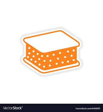 Icon sticker realistic design on paper ice Cream vector image