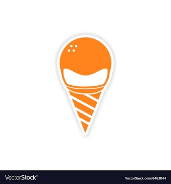 Icon sticker realistic design on paper ice cream vector image