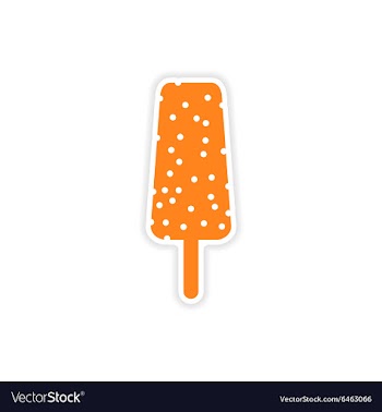Icon sticker realistic design on paper ice cream vector image