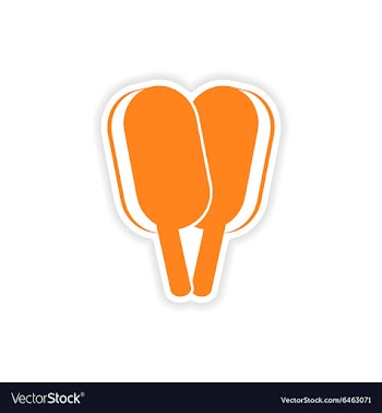 Icon sticker realistic design on paper ice cream vector image