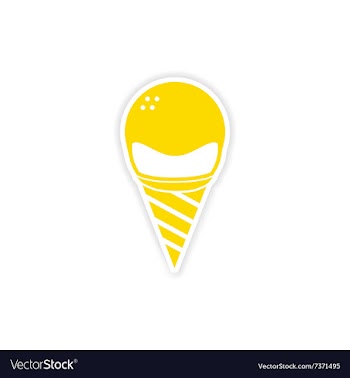Icon sticker realistic design on paper ice cream vector image