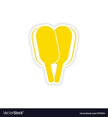 Icon sticker realistic design on paper ice cream vector image