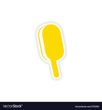 Icon sticker realistic design on paper ice cream vector image