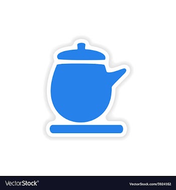 Icon sticker realistic design on paper kettle vector image