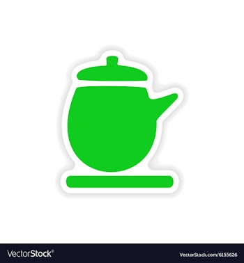 Icon sticker realistic design on paper kettle vector image