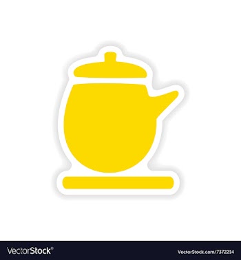 Icon sticker realistic design on paper kettle vector image