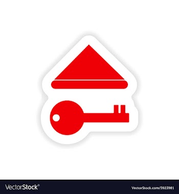 Icon sticker realistic design on paper key vector image