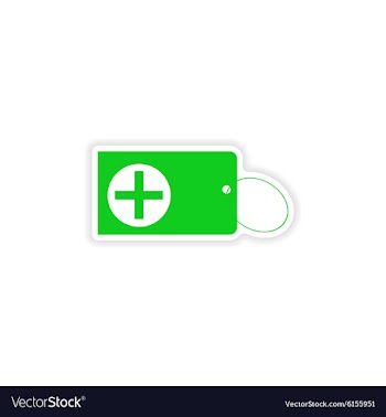Icon sticker realistic design on paper keychain vector image
