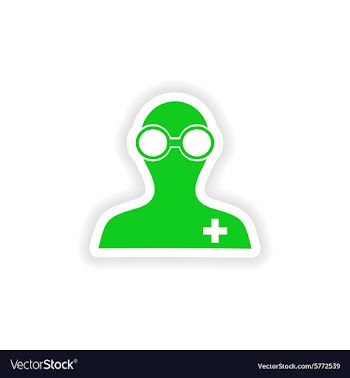 Icon sticker realistic design on paper lab worker vector image