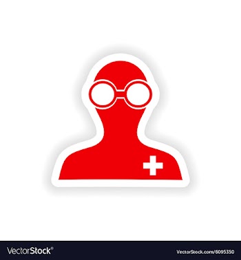 Icon sticker realistic design on paper lab worker vector image