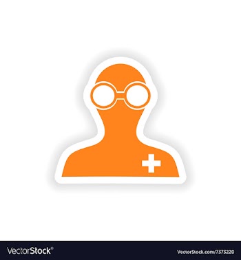 Icon sticker realistic design on paper lab worker vector image