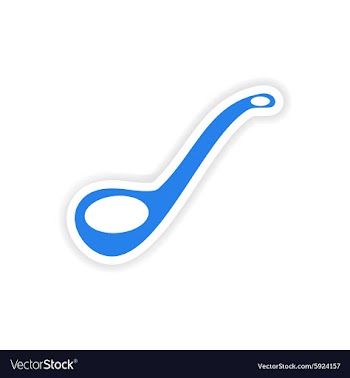 Icon sticker realistic design on paper ladle vector image