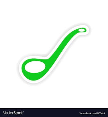 Icon sticker realistic design on paper ladle vector image