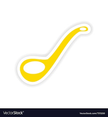 Icon sticker realistic design on paper ladle vector image