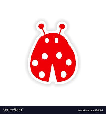 Icon sticker realistic design on paper ladybug vector image