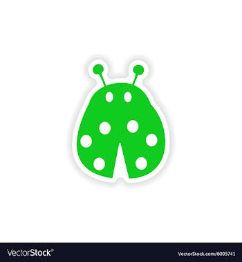 Icon sticker realistic design on paper ladybug vector image