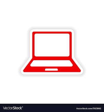 Icon sticker realistic design on paper laptop vector image