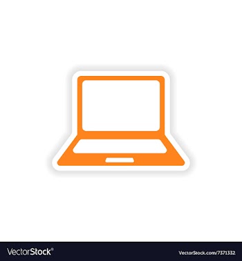 Icon sticker realistic design on paper laptop vector image