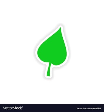Icon sticker realistic design on paper leaf linden vector image