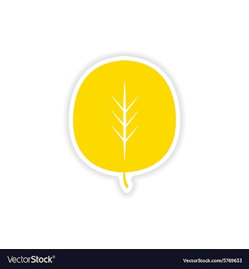 Icon sticker realistic design on paper leaves vector image