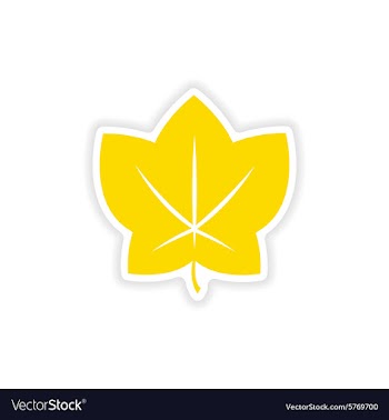Icon sticker realistic design on paper leaves vector image