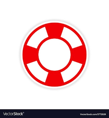 Icon sticker realistic design on paper lifebuoys vector image