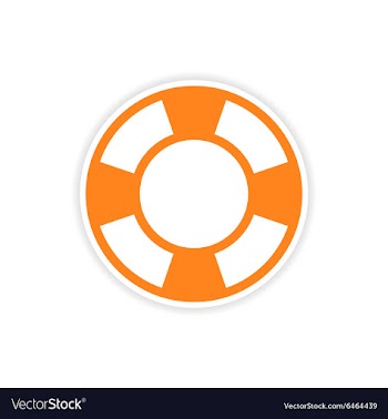 Icon sticker realistic design on paper lifebuoys vector image