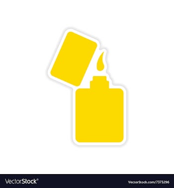 Icon sticker realistic design on paper lighter vector image