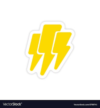 Icon sticker realistic design on paper lightning vector image