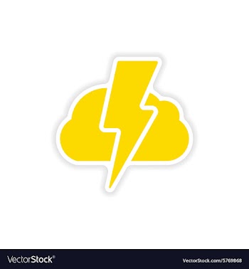 Icon sticker realistic design on paper lightning vector image