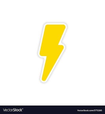 Icon sticker realistic design on paper lightning vector image