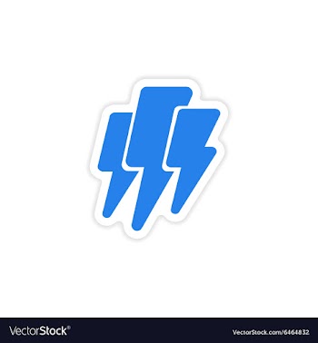 Icon sticker realistic design on paper lightning vector image