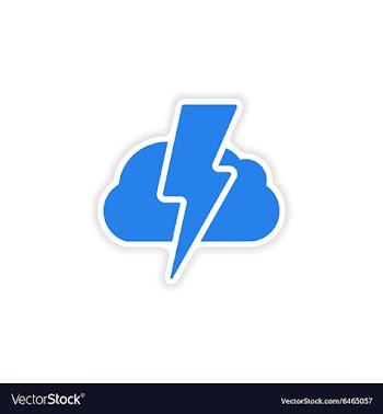 Icon sticker realistic design on paper lightning vector image