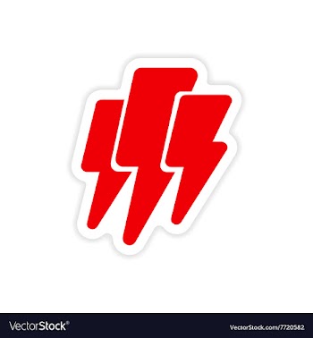 Icon sticker realistic design on paper lightning vector image