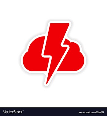 Icon sticker realistic design on paper lightning vector image