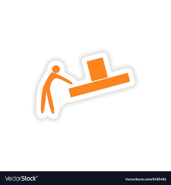 Icon sticker realistic design on paper loader box vector image