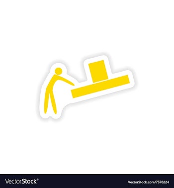 Icon sticker realistic design on paper loader box vector image