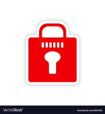 Icon sticker realistic design on paper lock vector image