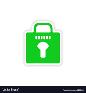 Icon sticker realistic design on paper lock vector image
