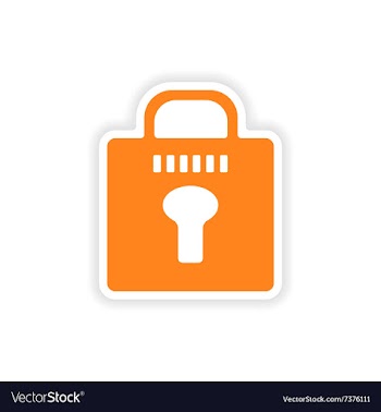 Icon sticker realistic design on paper lock vector image