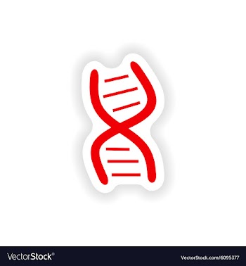 Icon sticker realistic design on paper logo DNA vector image