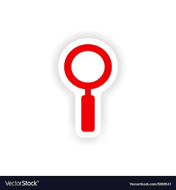 Icon sticker realistic design on paper loupe vector image